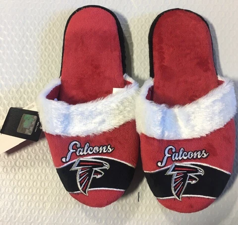 Atlanta Falcons Women's Stripe Logo SLIDE SLIPPERS New - FREE U.S.A. SHIPPING Cover
