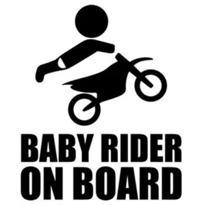 2 Stck Baby Rider on Board Motocross Aufkleber JDM Decal Auto Sticker 15 x 12cm - Picture 1 of 3
