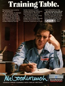 1986 vintage auto Ad for GM's Mr. GOODWRENCH Auto Parts the Training Table022425 - Picture 1 of 1
