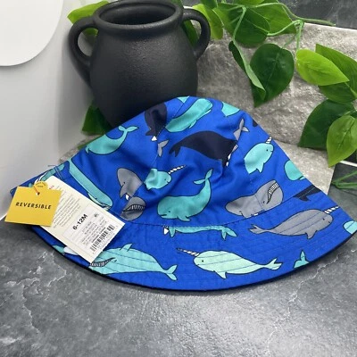 Sombrero de cubo reversible Cat & Jack para niños ballena 6-12 meses nuevo con etiquetas envío gratuito Foto 1 de 3