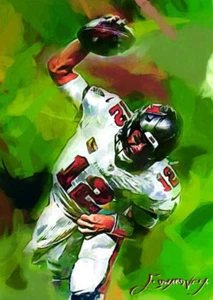 Tarjeta impresa Tom Brady 2021 auténtica firmada por artista edición limitada 29 de 50 - Imagen 1 de 4