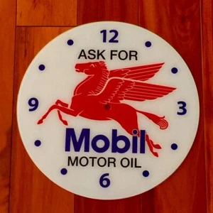 14-3/8" Mobil Motor Oil Round Replacement Clock Face for Pam Clock FREE SHIP - Picture 1 of 1