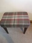 Checked Scottish Tartan Pattern Material Very Comfortable Padded Hall Seat Stool