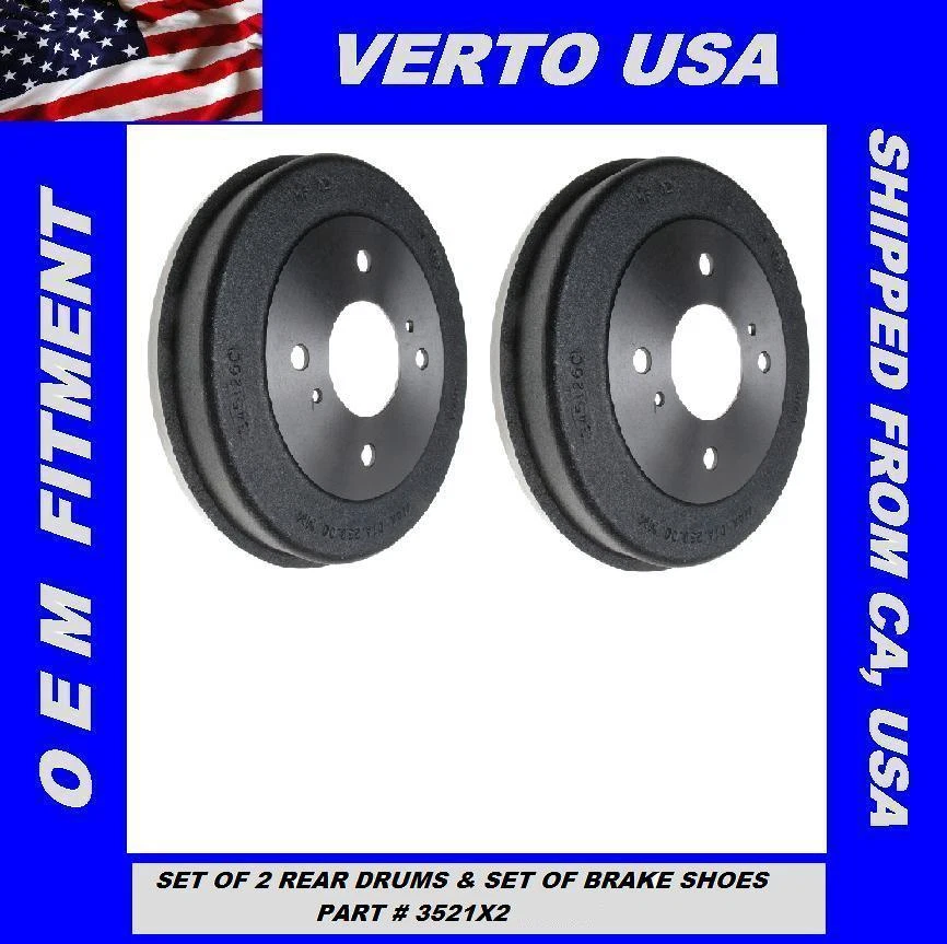 Tambores de freno traseros para Nissan 200SX, Altima, Axxess, Máxima, Stanza Base en tabla Foto 1 de 1