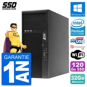 PC Tour HP WorkStation Z230 Pentium G3220 RAM 32Go SSD 120Go Windows 10 Wifi - Imagen 1 de 7