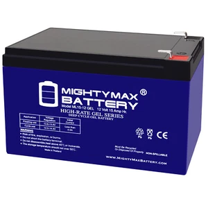 Mighty Max 12V 15AH GEL F2 Battery Compatible with APC SU1000NET SU1000RM UPS - Picture 1 of 6