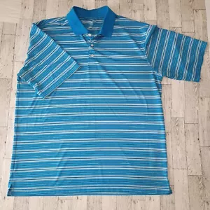 Polo da golf PGA Tour blu bianca a righe taglia XL - Foto 1 di 4
