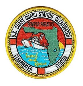 Station Clearwater Florida map Sar boat 1990 W2168 Uscg Coast Guard patch
