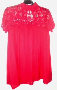 "Boohoo" Berry Lola Lace Detail Smock Dress, Size 16, BNWT - Picture 1 of 2