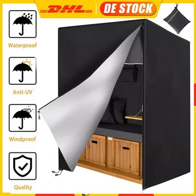 Strandkorb Schutzhülle Wetterfest Oxford 420D Strandkorbhülle XXL Abdeckhaube , - Bild 1 von 4