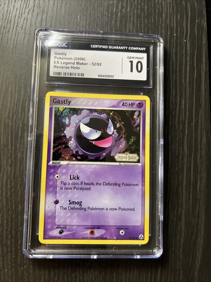 CGC 10 Gastly Reverse Holo EX Legend Maker 2006 Pokemon Card #52 - Image 1 of 2