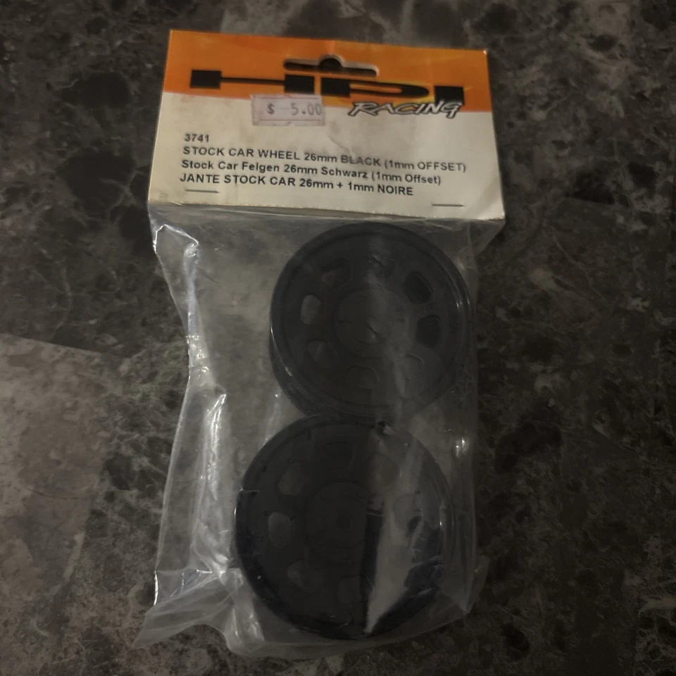 (B12) HPI 3741 Stock Car Wheel 26mm Black 1mm Offset - Image 1 of 1