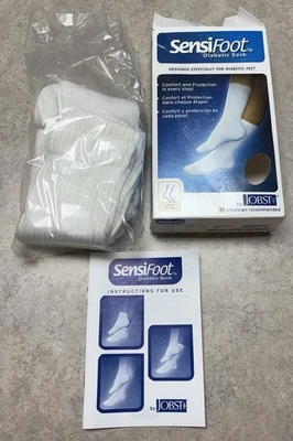 Meia diabética JOBST Sensifoot™ White Crew CT tamanho LG 110838 - 4 pares (NOVO) - Imagem 1 de 3
