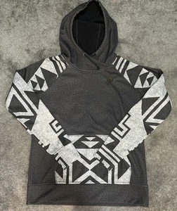 Burton Heron Pullover Black And White Aztec Design Size Medium Kangaroo Pocket - Picture 1 of 6