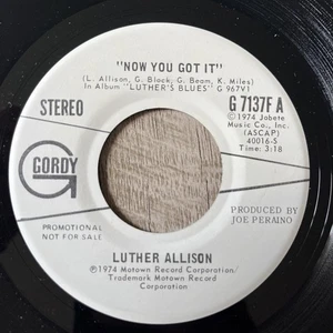 GORDY PROMO 45: Luther Allison – Now You Got It 1974 Funk / Soul WLP Fresh! - Imagen 1 de 4