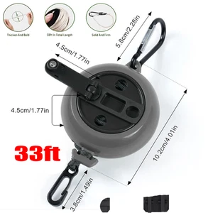 Adjustable 33ft Rope String Retractable Clothes Reel Line Portable Hanging Dryer - Picture 1 of 17