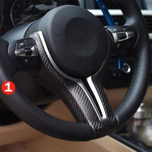 Real Carbon Fiber Steering Wheel Cover Trim Replace For BMW M2 M3 M4 M5 M6 X5M Foto 1 de 4