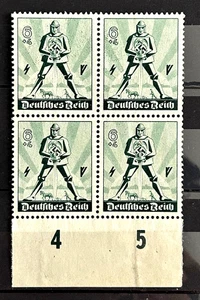 German 1940 block of 4 Stamps MNH Mi:DR 745 - Labour Day Knight /413 - Picture 1 of 1