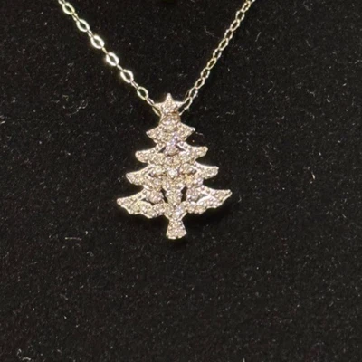 GIANI BERNINI Árbol de Navidad Colgante Collar (SS 925 + CZ) y Circonita Conjunto de Pendientes Nuevo con Etiquetas Foto 1 de 4