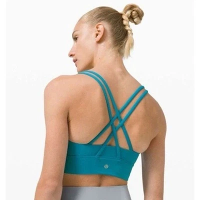 Женский спортивный бюстгальтер LULULEMON размер 6 ENERGY с высоким вырезом длинная линия на молнии гавайский синий - Изображение 1 из 4