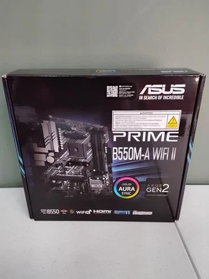 New & Sealed! ASUS Prime B550M-A Socket AM4 AMD Motherboard - 90MB19X0-M0AAY0 - Image 1 of 4