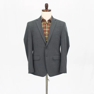 Van Heusen 40S Gray Sport Coat Blazer Jacket Solid 2-Button Polyester - Image 1 of 4