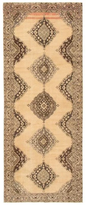 Vintage Oriental Hand-Knotted Carpet 4'8" x 12'2" Traditional Wool Area Rug - Image 1 of 4
