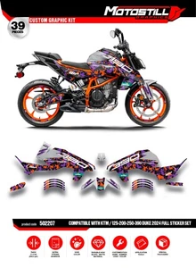 FIT FOR KTM DUKE 125-200-250-390 / 2024 - 2025 GRAPHIC STICKER SET - DECAL KIT - Bild 1 von 9