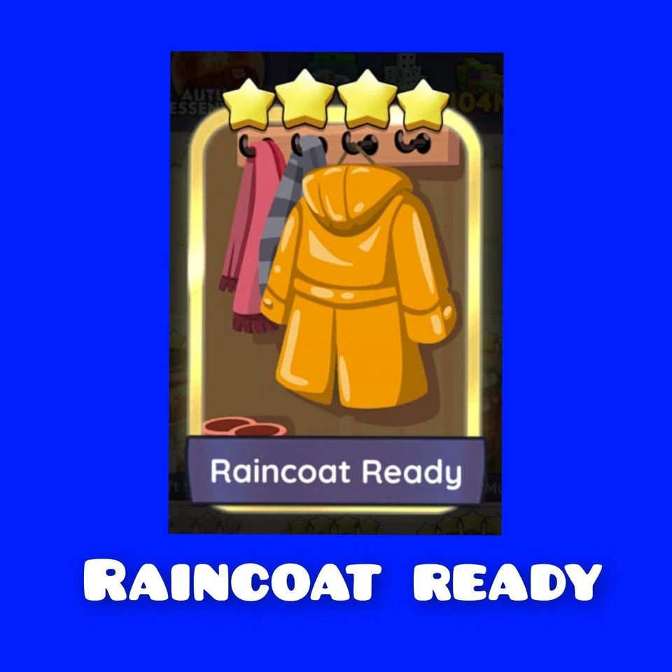 1 x Raincoat Ready (⭐️⭐️⭐️⭐️) Set - 15 - Golden Blitz Sticker Mono_poly_ Go — 第 1/1 张图片