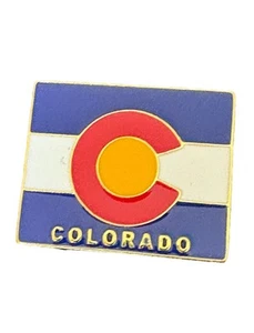 Colorado Metal Enamel Pin - New! Colorado State Shape, Flag Motif Pin - New - Picture 1 of 4