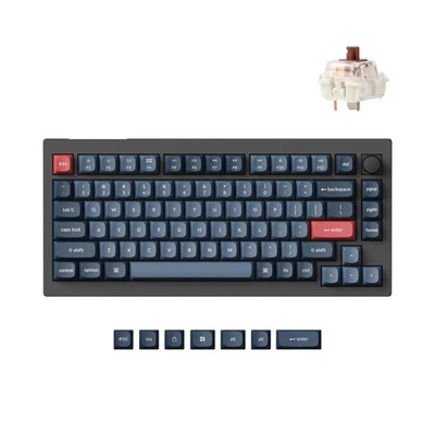 V1 Max 75% RGB Custom Mechanical Keyboard, 2.4Ghz/Bluetooth 5.1/Wired QMK/VIA... - Image 1 of 4