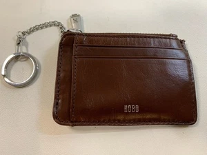 👜 HOBO International Braun Leder Reißverschluss Ausweis Geldbörse mit Schlüsselring - Bild 1 von 5