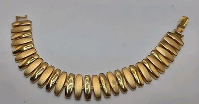 Brazalete Napier Vintage Tono Dorado 2 Tonos Cepillado y Brillante Firmado Foto 1 de 4