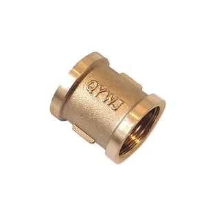 G 1/2" Female Thread Brass Straight Coupling Connector for Water, Air, Fuel Pipe - Picture 1 of 5