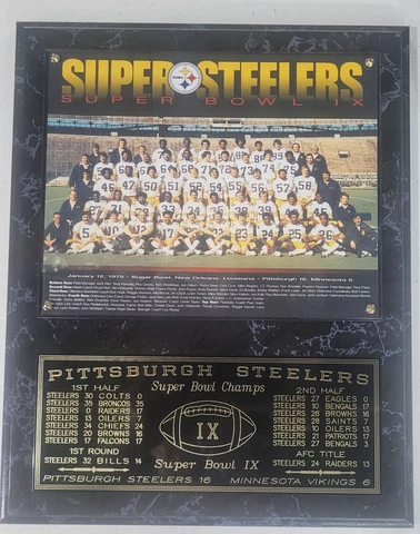 Pittsburgh Steelers 1974 Super Bowl IX Champions 12" x 15" Plaque Cover
