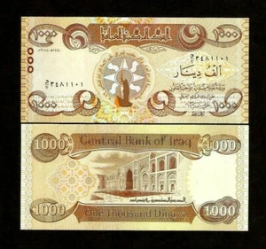 IRAQ 1000 DINARS P-104 2018 x 1 Pcs UNESCO Iraqi Commemorative UNC BANK NOTE - Picture 1 of 4