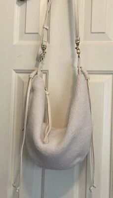 NEW American Eagle Crescent Crossbody Handbag White Sherpa AE Bag Purse NWT - Image 1 of 4