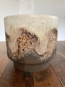 Übertopf Fat Lava braun beiger Lava Verlauf Höhe 15,5cm , D 17cm Blumentopf - Bild 1 von 8
