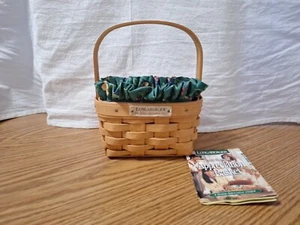 Longaberger 1998 Hostess Appreciation Basket Green Liner and Protector  - Picture 1 of 10