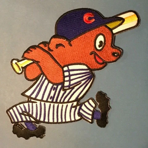New Chicago Cub Holding Bat Iron-On Patch 1970's Logo. Rare! UNIQUE! Must Have!! Cover