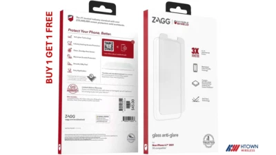(BOGO) ZAGG Protector de Cristal Antideslumbrante Protector InvisibleShield para iPhone 14/13 Pro/13 Foto 1 de 4
