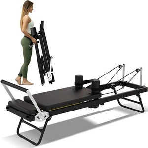 Foldable Pilates Reformer, Portable Pilates Machine Reformer with Springs, Cords - Picture 1 of 6