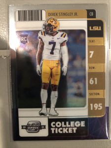 Derek Stingley Jr 2022 Chronicles Draft Picks Contenders Optic RC LSU Texans 
