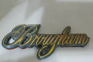 Cadillac Brougham Name Plate Emblem 1988 - 90 NEW OEM GOLD OVER BLUE FREE SHIP - Picture 1 of 2