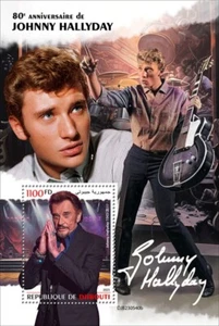 Djibouti - 2023 cantante francés Johnny Hallyday - Hoja de recuerdo de estampillas DJB230540b - Imagen 1 de 1