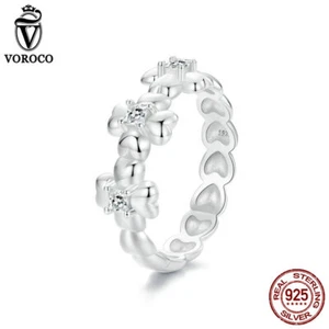 Anello Trifoglio Quattro Foglie Vroco Classic Real Argento Sterling 925 Donna Regalo Gioielli - Foto 1 di 15