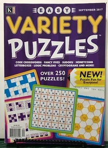Kappa Easy Variety Puzzles Sudoku Logic Problems September 2017 FREE SHIPPING JB - Picture 1 of 1