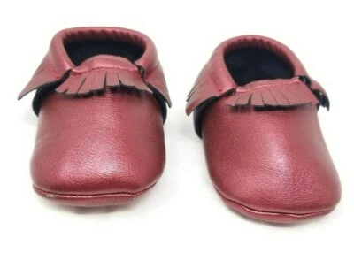  Mocasines de bebé POR ROMIRUS para bebé/niño pequeño zapatos unisex borgoña talla 2 Foto 1 de 4