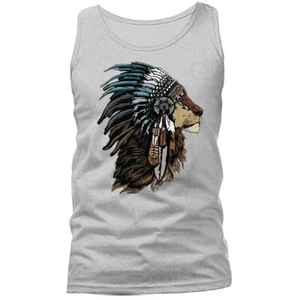 Lion Spirit Animal Totem Indigenous Native American Indian Feather Tank Top - Bild 1 von 11