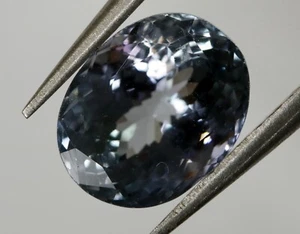100% natürlicher blau-grüner Tansanit 9,1x7,2 mm 2,52ct Ovalschliff #1147 - Bild 1 von 5